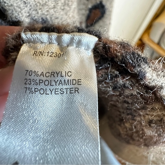 Maude Vivante Soft Leopard Print Cardigan Open Front Sweater Womens Sz S/M Brown - Picture 4 of 8